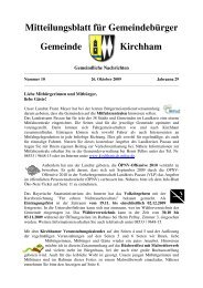 Mitteilungsblatt für Gem Gemeinde itteilungsblatt für ... - Kirchham