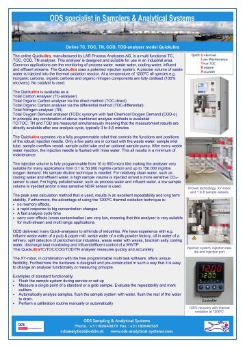 08-02 Quickultra -TC-TOC-TN-COD-TOD- analyser UK - Instrumentatie