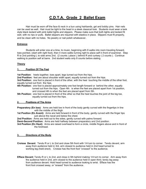 C D T A Grade 2 Ballet Exam