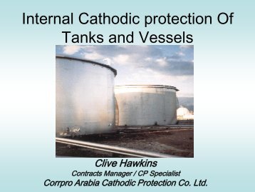 Internal Cathodic protection Of Tanks and Vessels - NACE Jubail ...