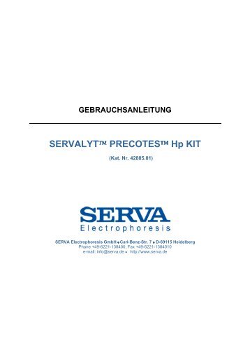 SERVALYT™ PRECOTES™ Hp KIT - SERVA Electrophoresis GmbH