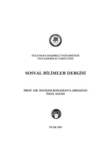 sosyal bilimler dergisi - Bilgi İşlem Daire Başkanlığı - Süleyman ...