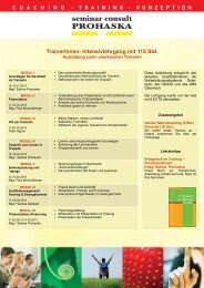 TrainerInnen- Intensivlehrgang mit 115 Std. - Seminar Consult