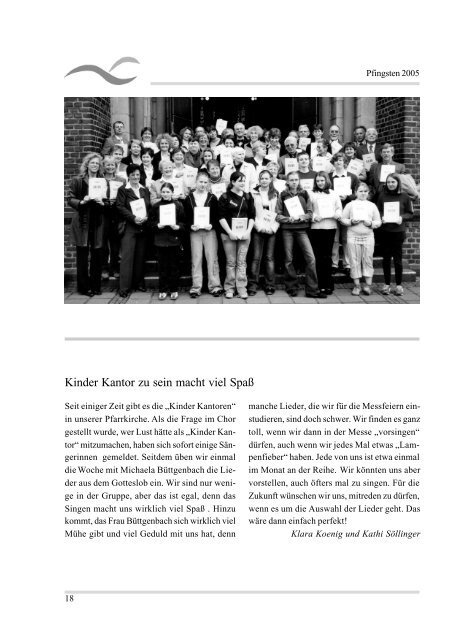 Pfarrbrief Pfingsten 2005 - kath. Pfarrgemeinde St. Johannes Baptist ...