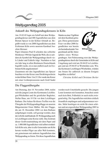 Pfarrbrief Pfingsten 2005 - kath. Pfarrgemeinde St. Johannes Baptist ...