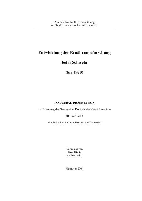 Entwicklung Der Ernahrungsforschung Beim Schwein Stiftung