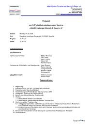 Protokoll zur 5. Projektbeiratssitzung vom 04.05.2009 - LAG ...