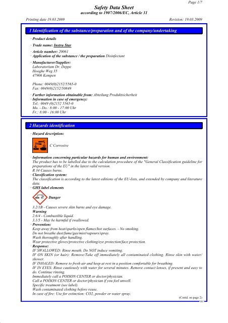 Safety Data Sheet - Laboratorium Dr. Deppe