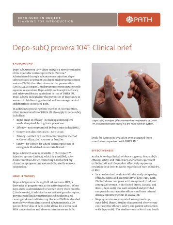 Depo-subQ provera 104™: Clinical Brief - Path