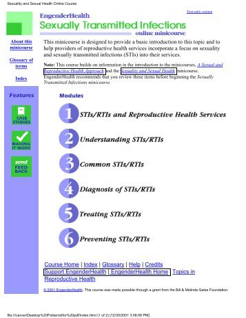 Sexuality and Sexual Health Online Course - Reproductive Health ...