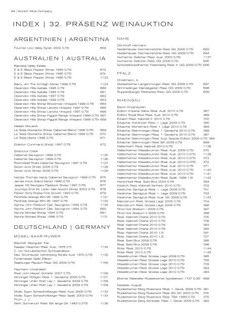 auktion erlesener weine & spirituosen - Munich Wine Company