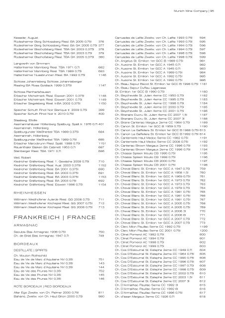 auktion erlesener weine & spirituosen - Munich Wine Company