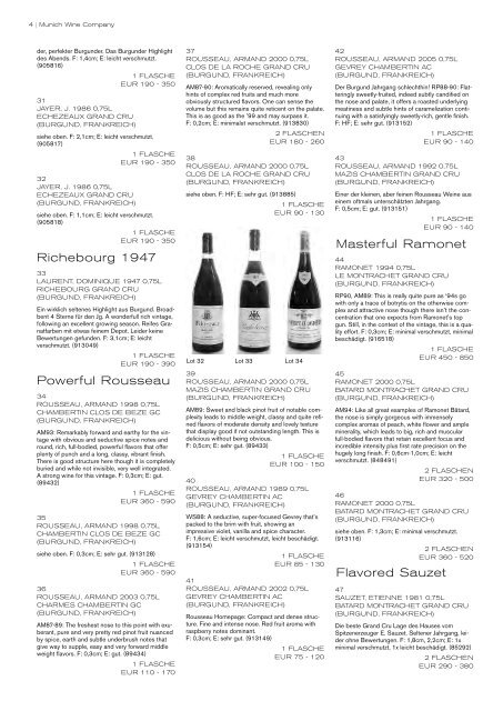 auktion erlesener weine & spirituosen - Munich Wine Company