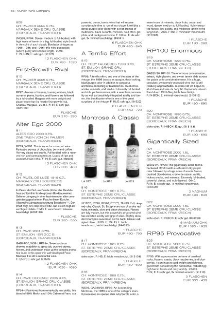 auktion erlesener weine & spirituosen - Munich Wine Company