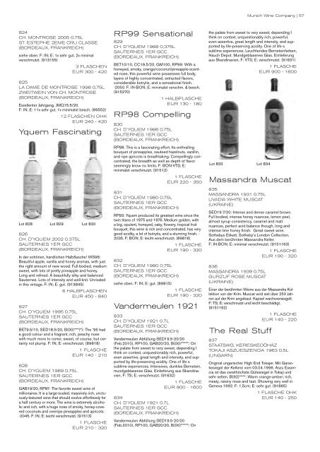 auktion erlesener weine & spirituosen - Munich Wine Company