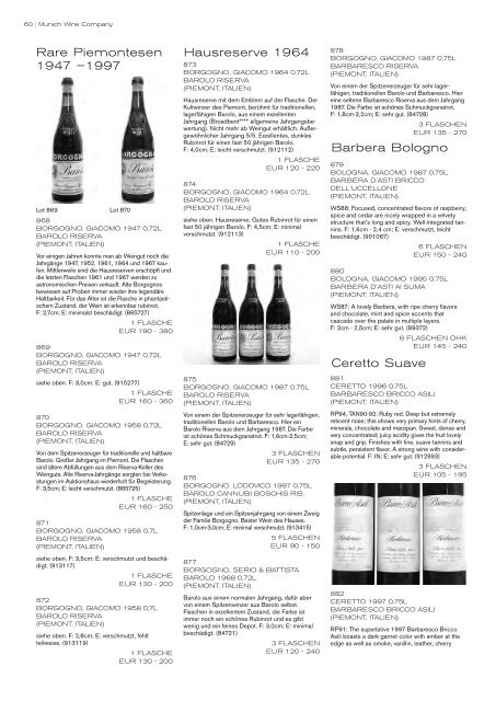 auktion erlesener weine & spirituosen - Munich Wine Company