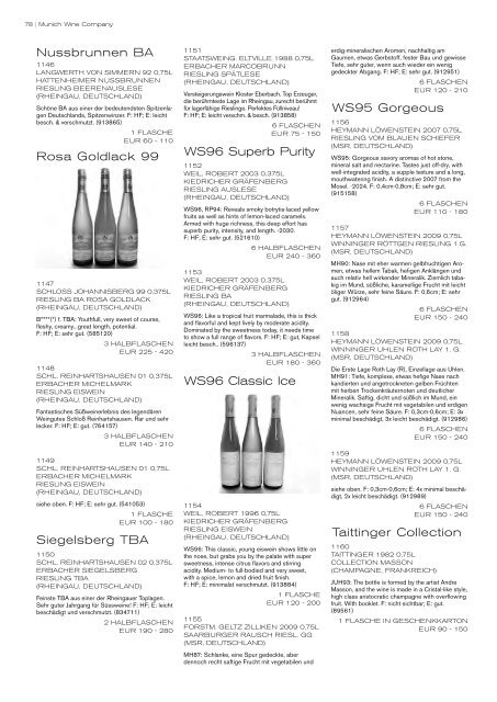 auktion erlesener weine & spirituosen - Munich Wine Company