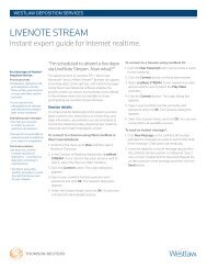 LIVENOTE STREAM Instant Expert Guide For ... - West - Westlaw
