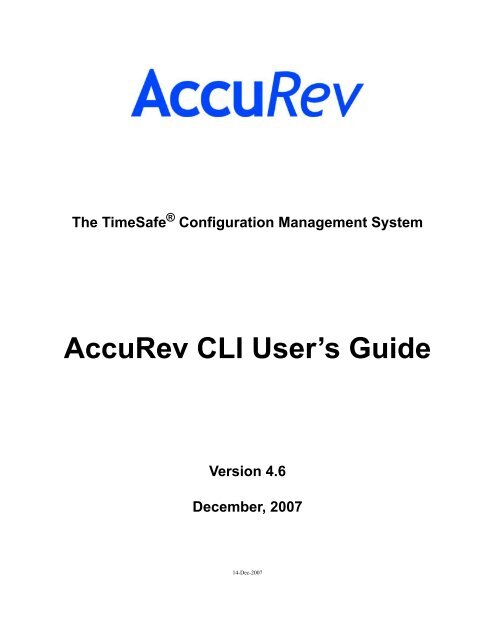 AccuRev CLI User's Guide