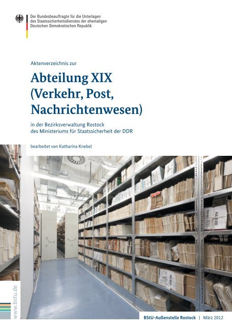 Abteilung XIX (Verkehr, Post, Nachrichtenwesen) - BStU