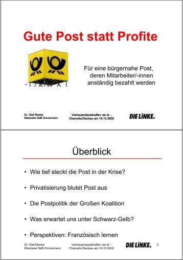 Gute Post statt Profite - NachDenkSeiten