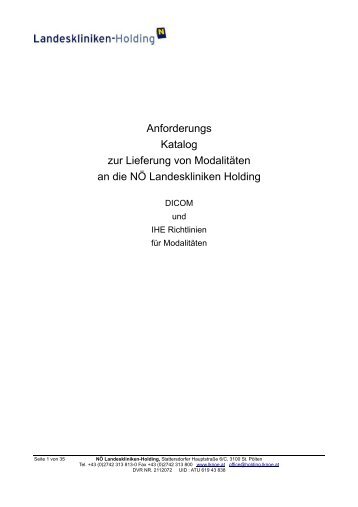 DICOM / IHE Anforderungen Allgemein - NÖ Landeskliniken-Holding