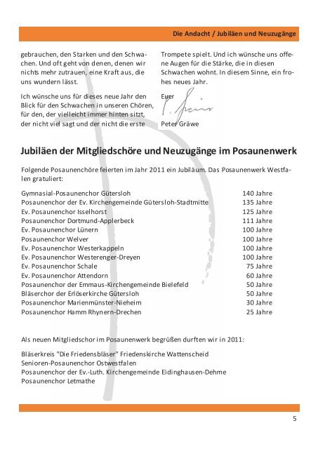 westfälische posaunenchor nachrichten - Posaunenwerk in der Ev ...