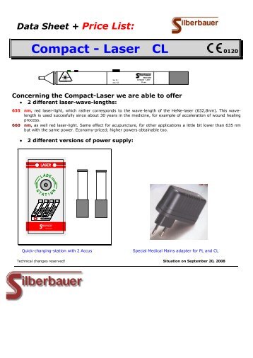 Data Sheet + Price List: Compact - Laser CL - Silberbauer