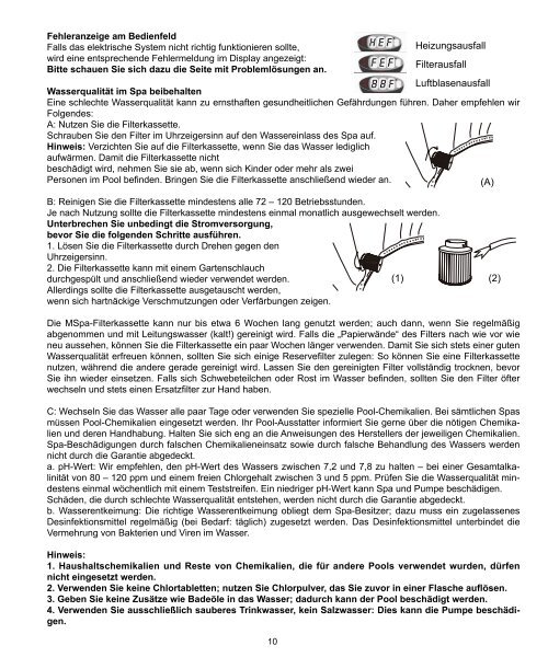 Bedienungsanleitung und Garantie - MSpa