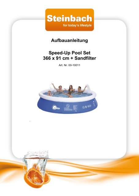 Aufbauanleitung Speed-Up Pool Set - King of Sports