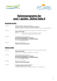 Rahmenprogramm der pool + garden – Bühne Halle 8