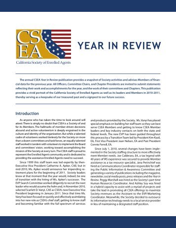 2010-2011 Year in Review - California Society of Enrolled Agents