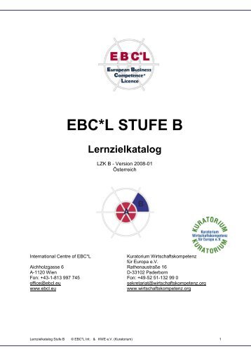 LERNZIELKATALOG EBC*L STUFE B