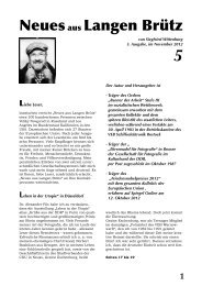 Neues aus Langen Brütz, Ausgabe 5, November ... - Zeitzeugenbuero
