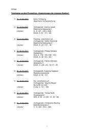 Anlage Terminplan zu dem Proseminar „Anwendungen der ...