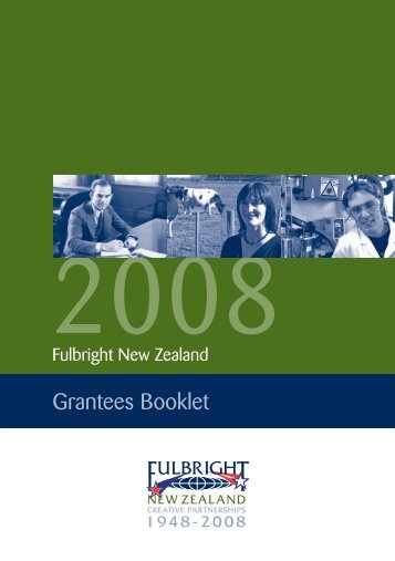 2008 Fulbright New Zealand Grantees Booklet