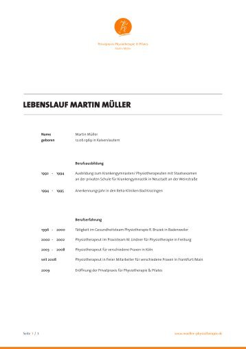 Mein Lebenslauf(PDF 148 KB) - Privatpraxis Physiotherapie ...