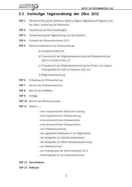 Rechenschaftsbericht der diozesankonferenz 2 0 1 2 : - KjG ...
