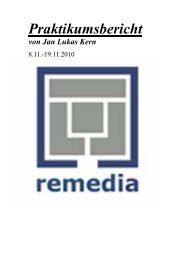 Praktikumsbericht von Jan Lukas Kern - Remedia