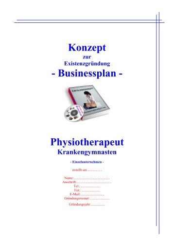 Konzept - Businessplan - Physiotherapeut