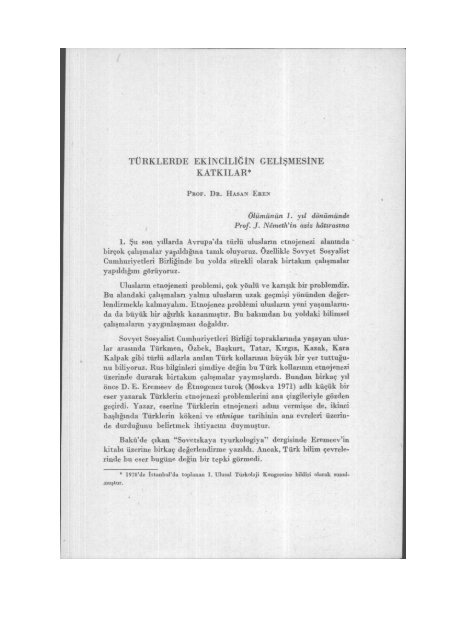 türklerde ekinciliğin gelişmesine katkılar