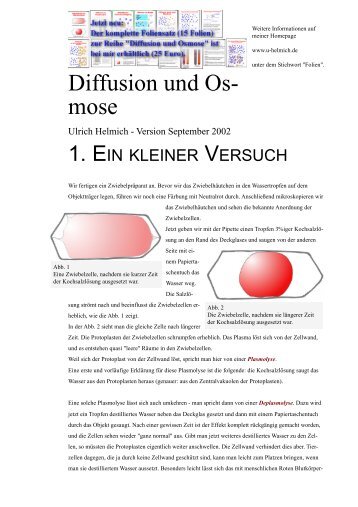 Diffusion und Os- mose - Ulrich Helmich