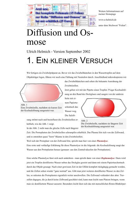 Diffusion und Os- mose - Ulrich Helmich