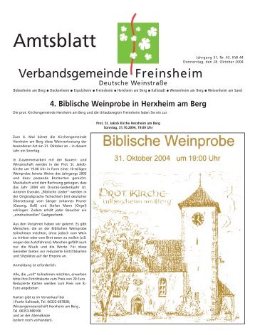 4. Biblische Weinprobe in Herxheim am Berg - Verbandsgemeinde ...