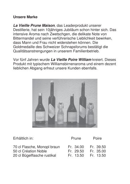 Destillerie + Weinhandel Hauptstrasse 40 4441 Thürnen ... - Strüby AG