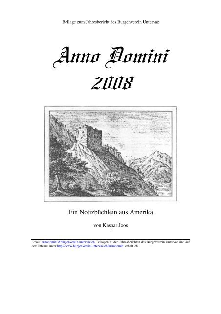 2008-05 Ein Notizbüchlein aus Amerika.pdf - Burgenverein Untervaz