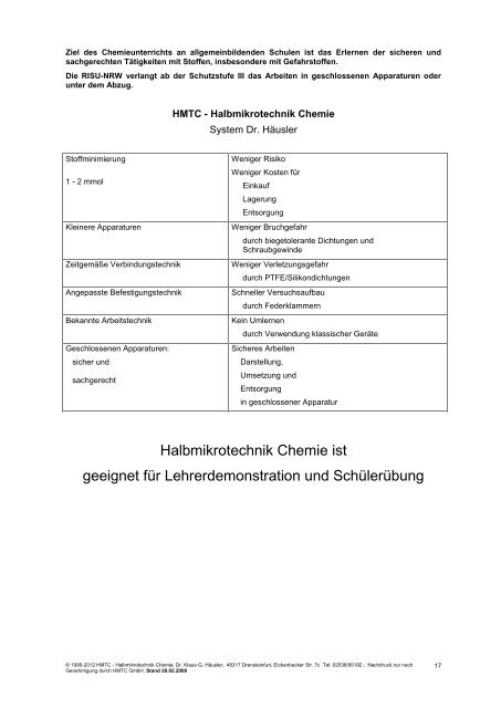 Entsorgung ins natürliche Gleichgewicht - HMTC - Halbmikrotechnik ...