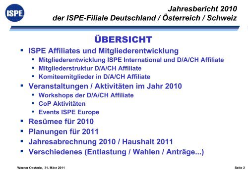 Bericht des Vorstandes - bei der ISPE-DACH