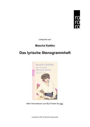 Das lyrische Stenogrammheft - Amerikanische Literatur