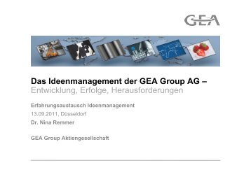 Das Ideenmanagement der GEA Group AG – Entwicklung, Erfolge ...